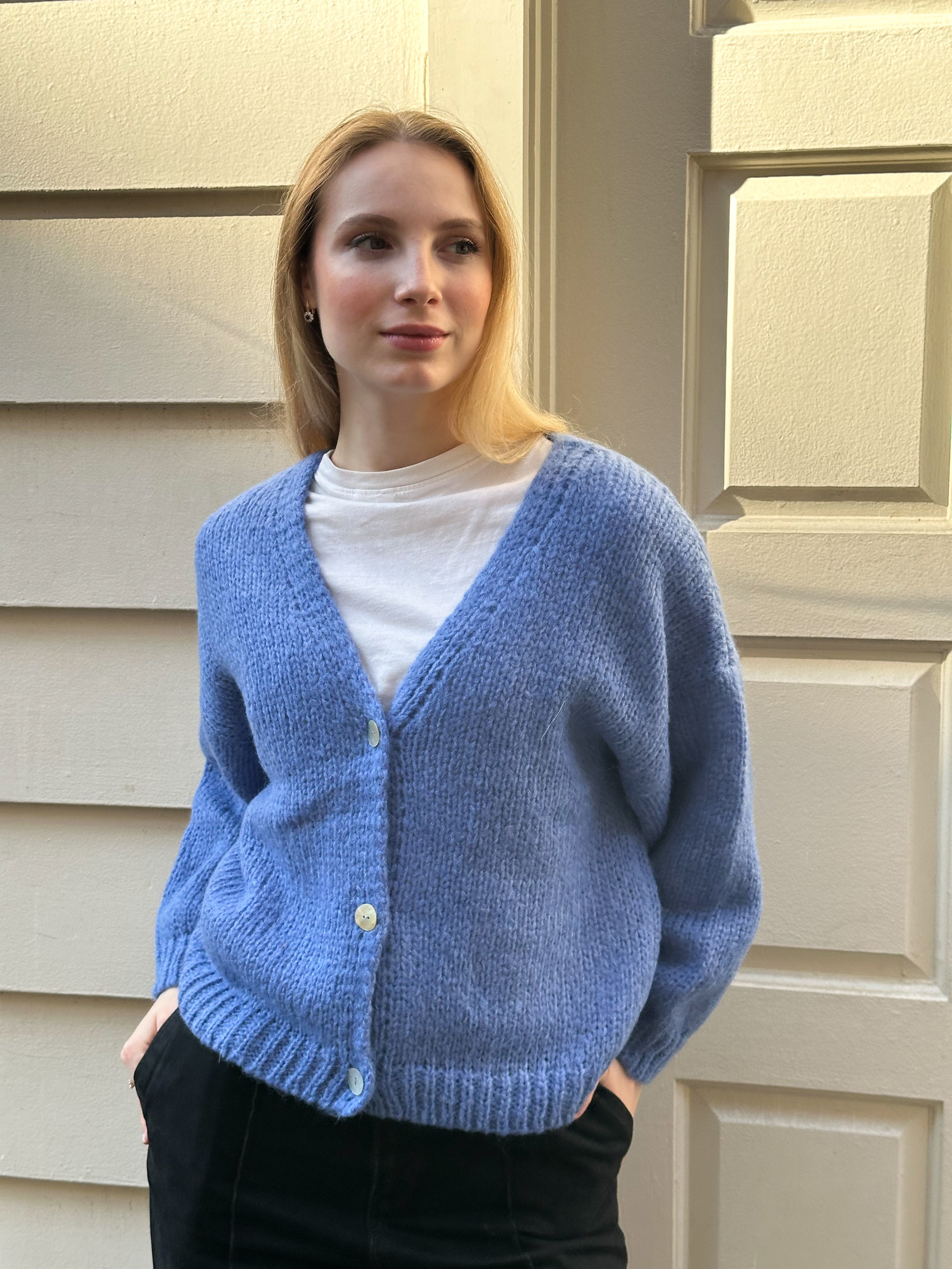 Alpaca-Blend Knitted Cardigan