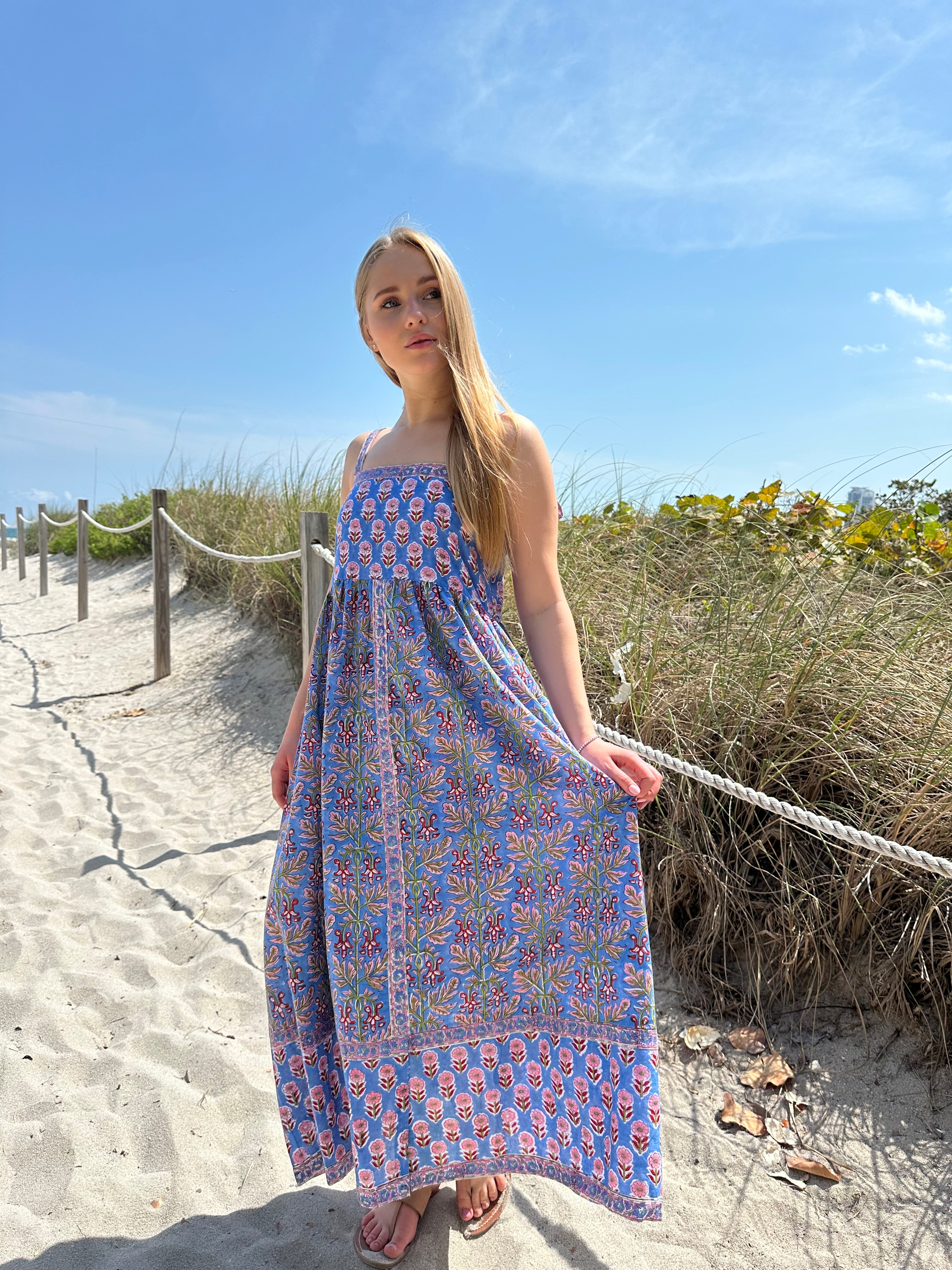 Deoni Purple Blue Floral Dress