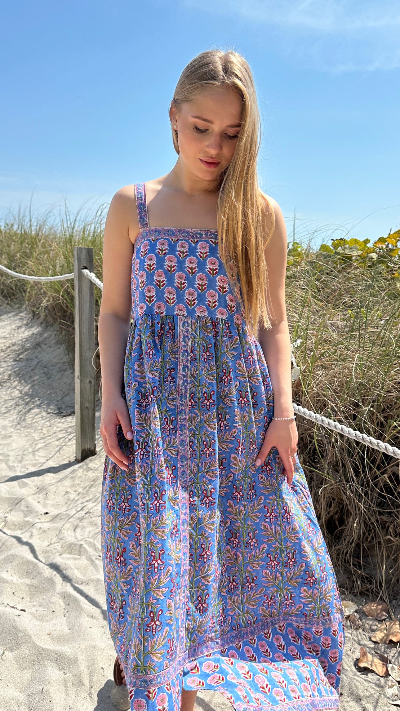 Deoni Purple Blue Floral Dress