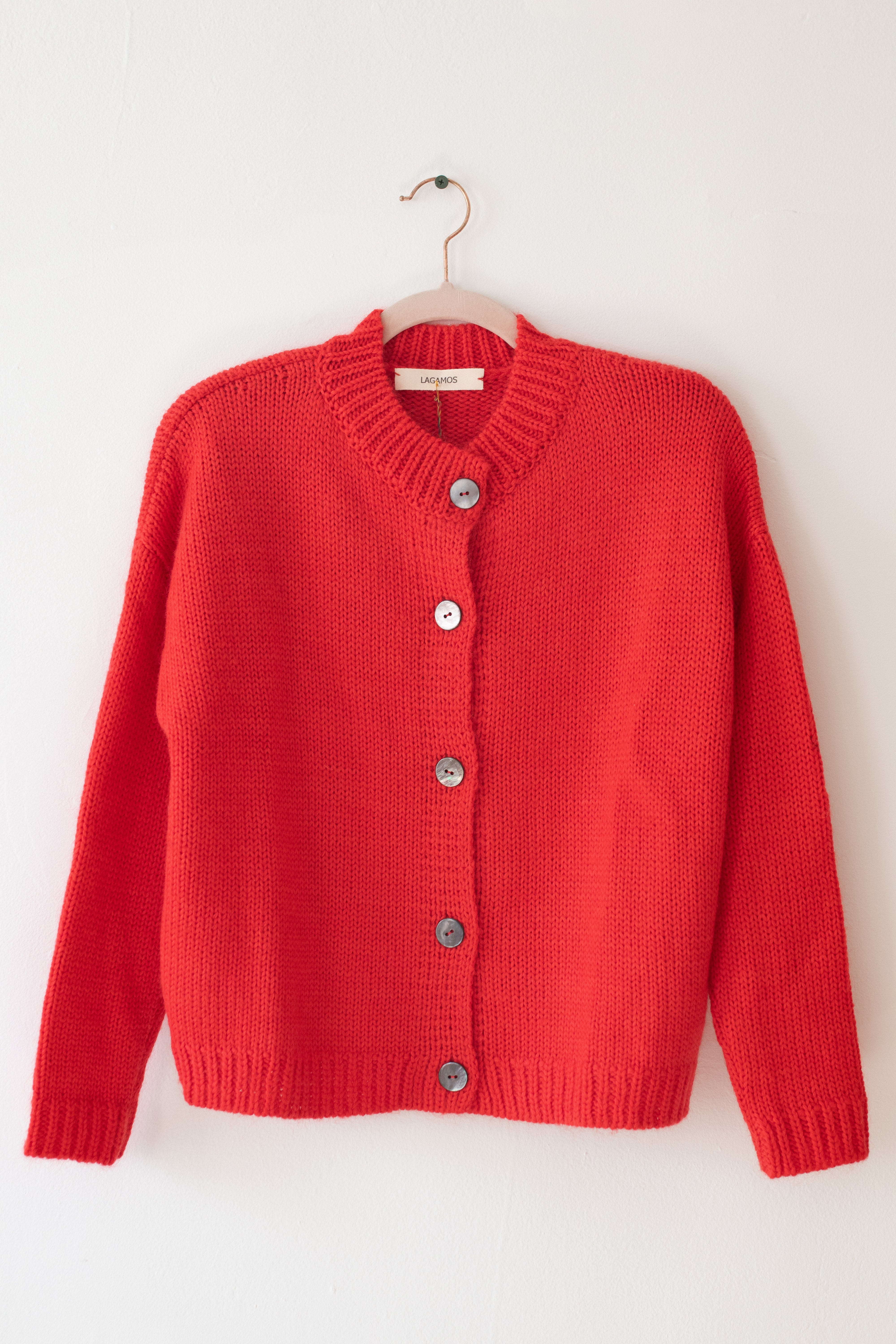 Cropped merino wool cardigan