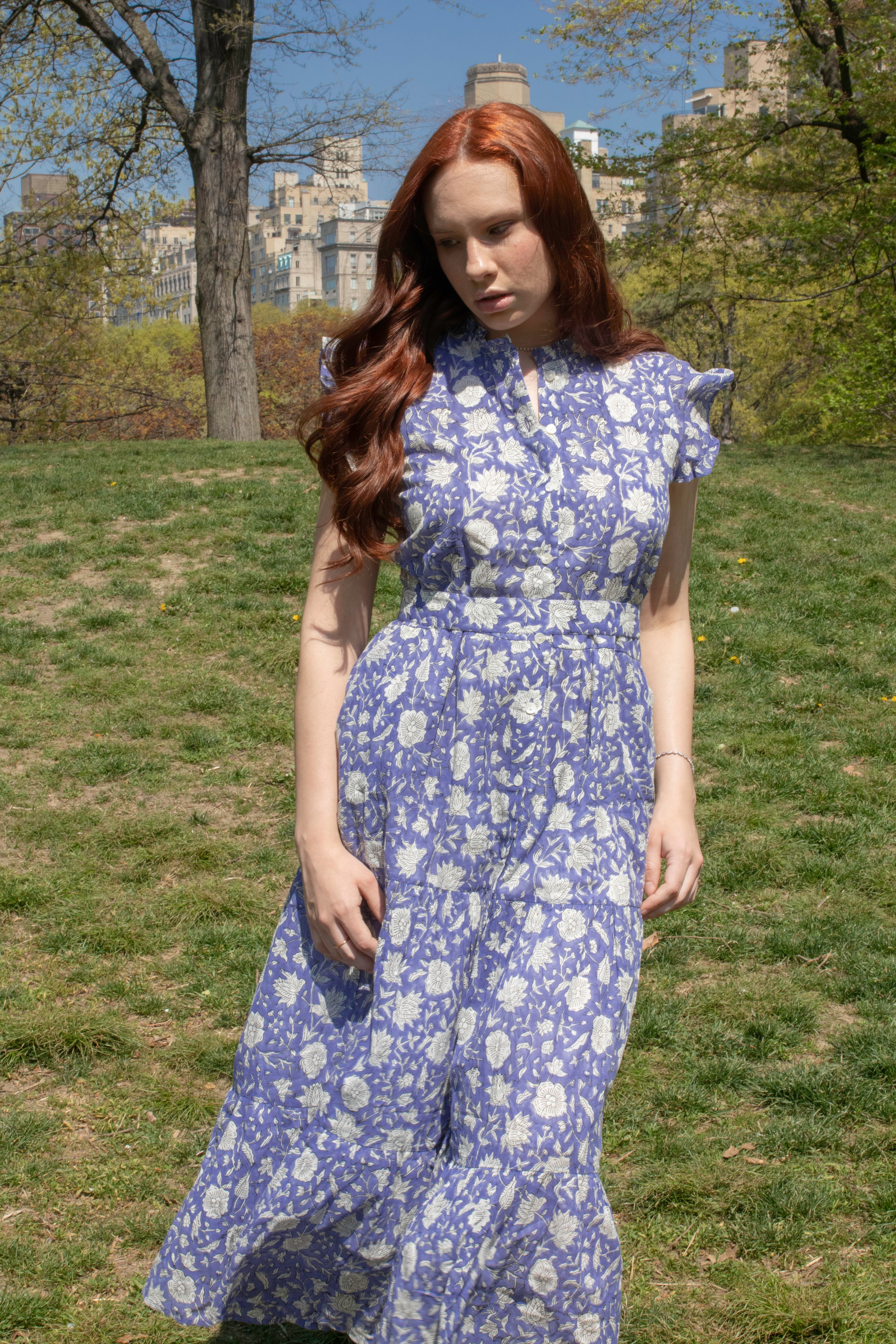 Ruffle Collar Maxi Dress