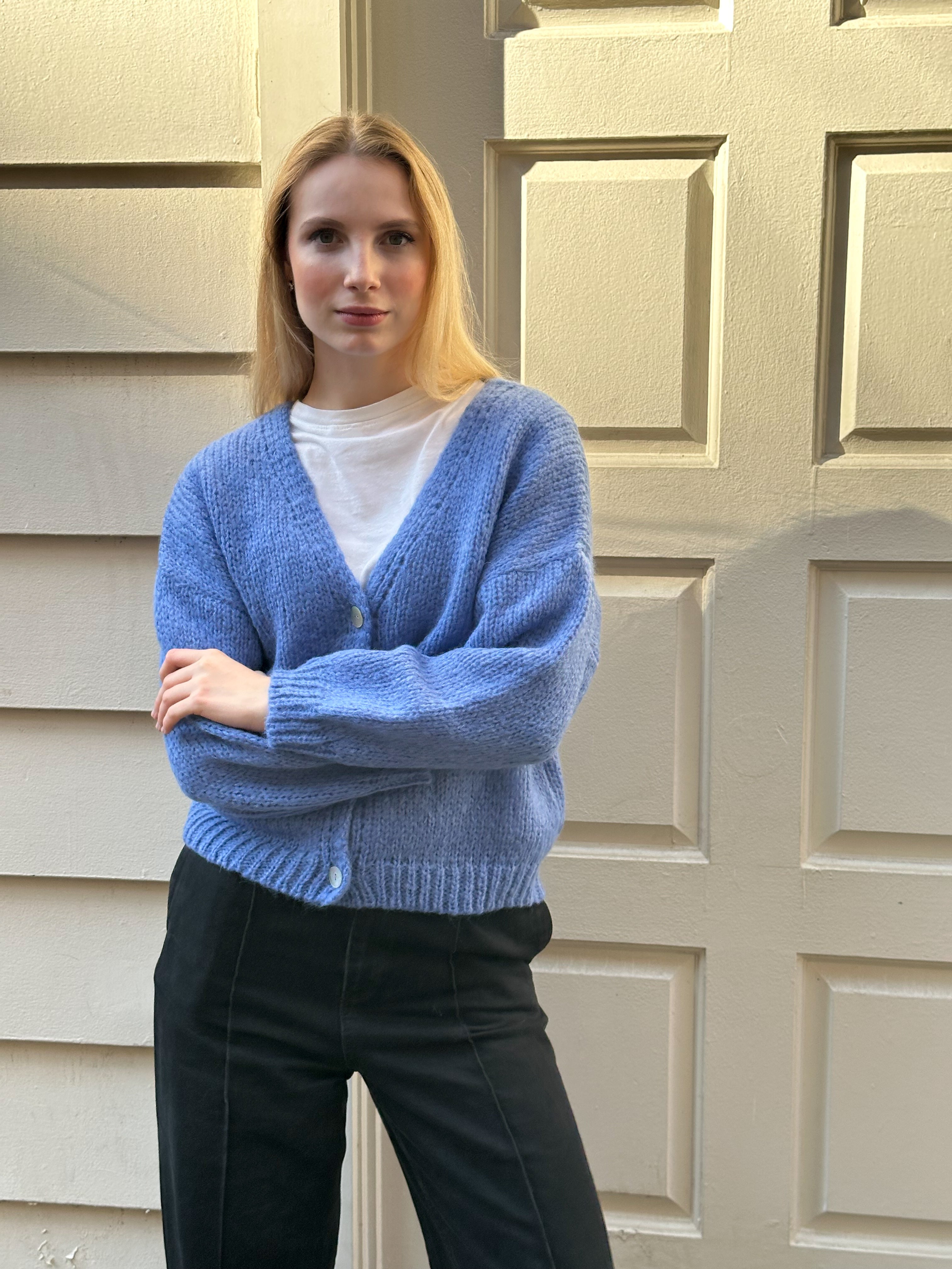 Alpaca-Blend Knitted Cardigan