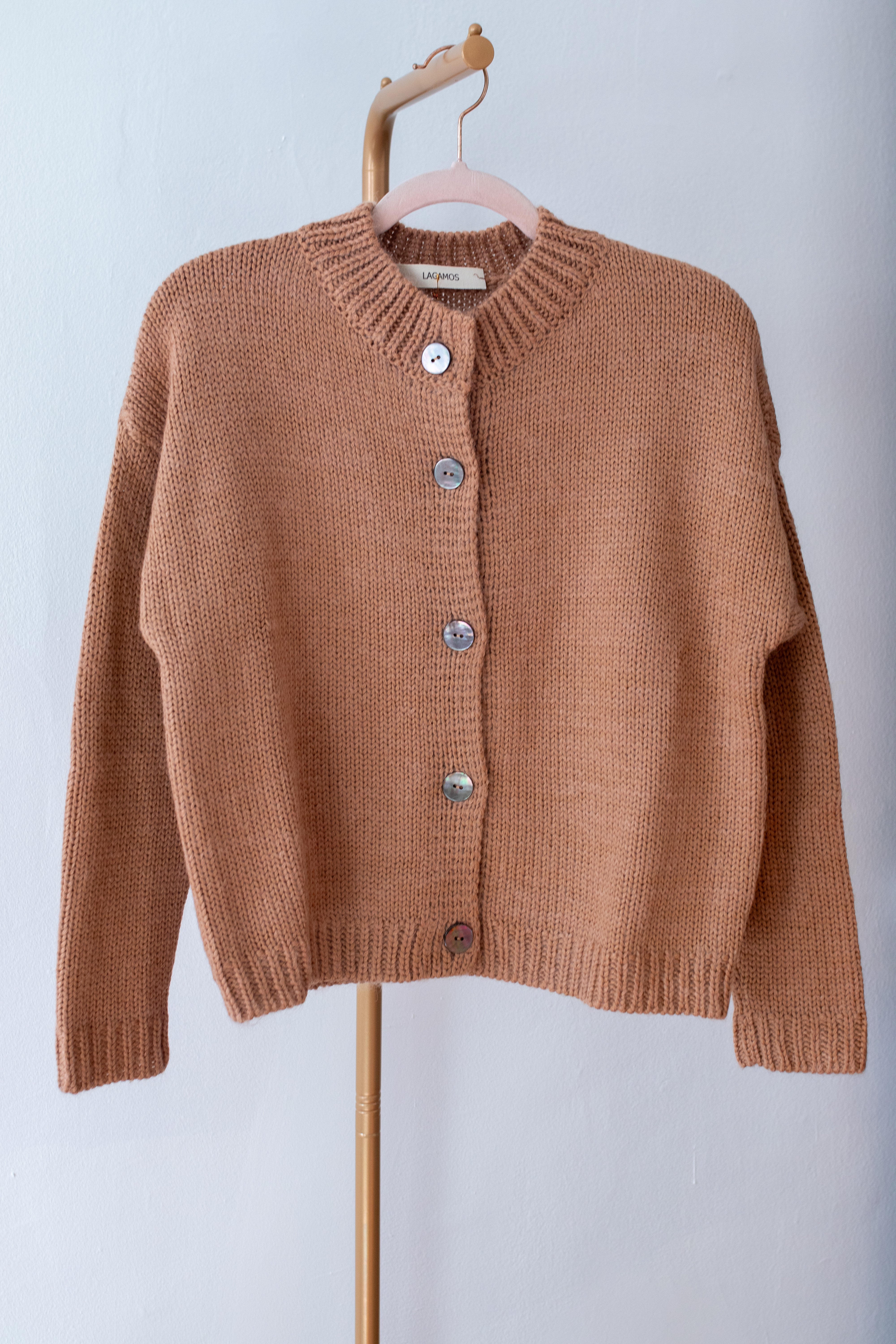 Cropped merino wool cardigan