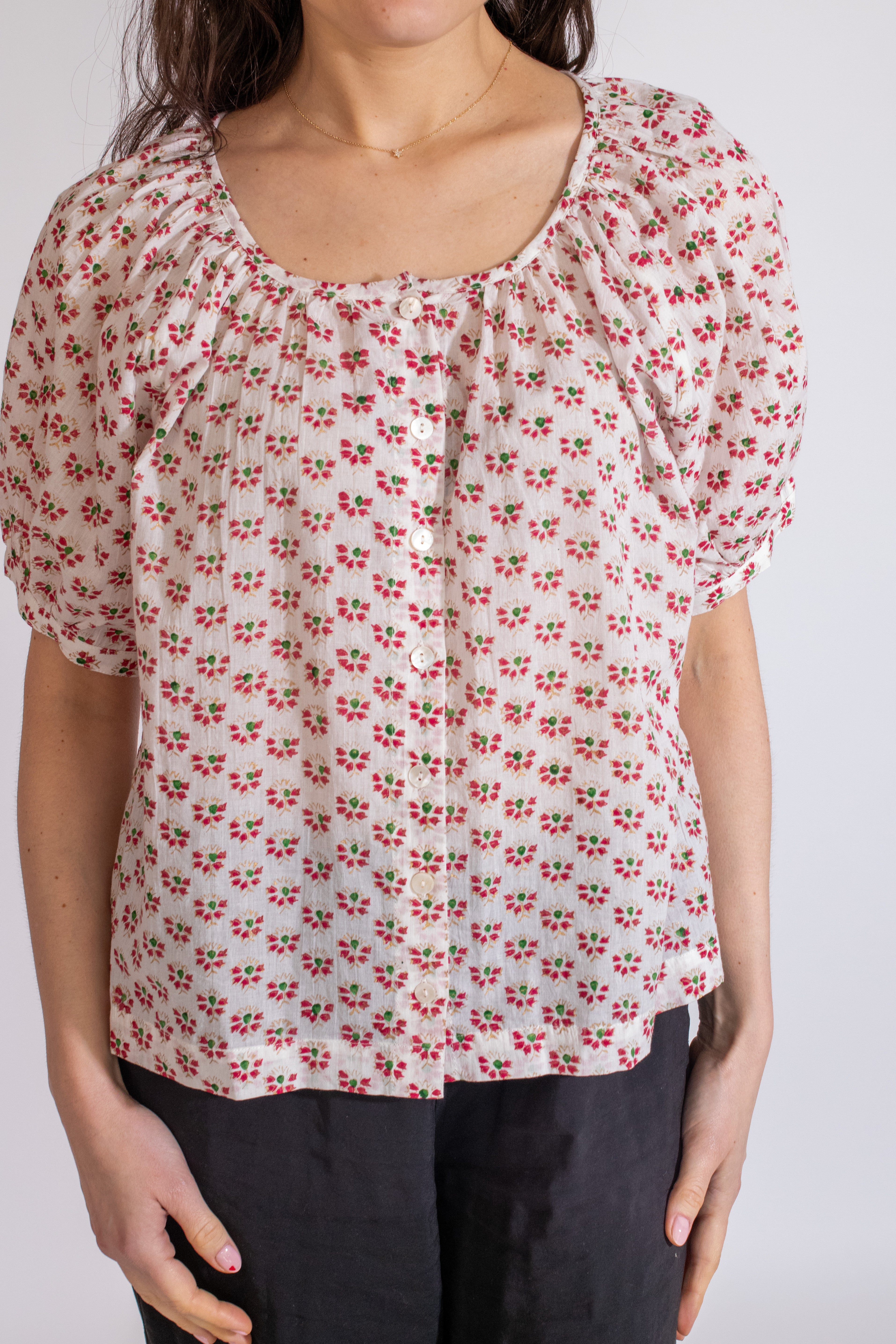 Fiora cotton-voile blouse