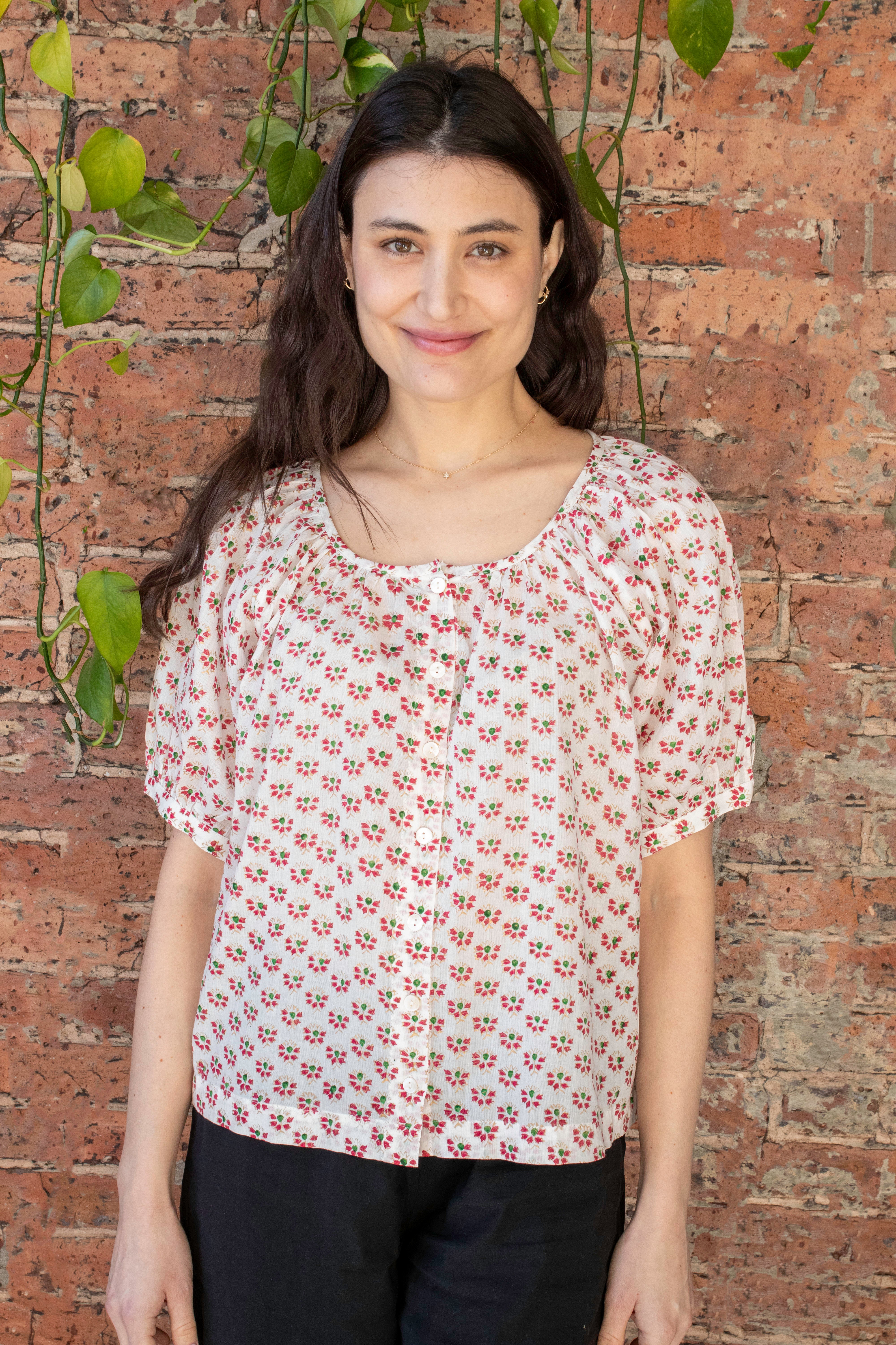 Fiora cotton-voile blouse