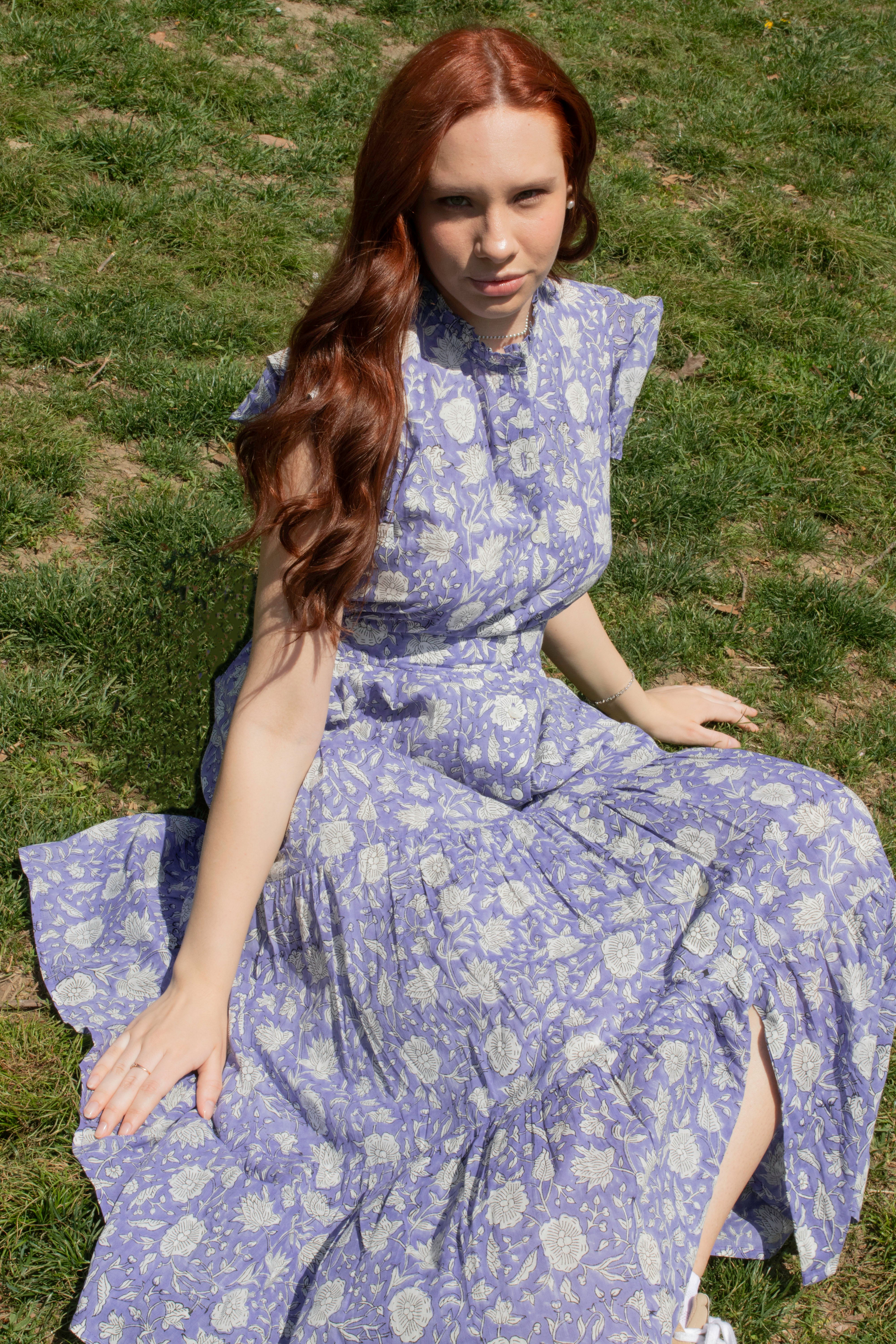 Ruffle Collar Maxi Dress